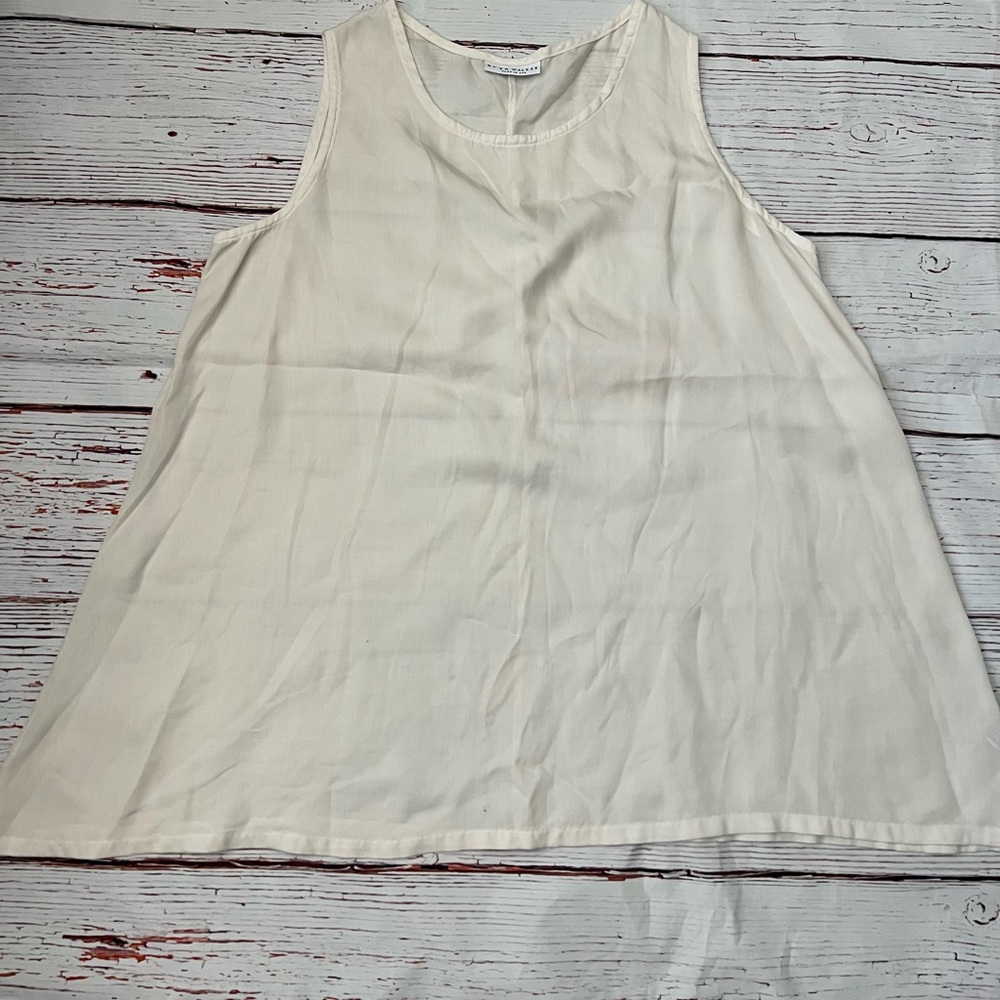 bryn Walker top Women size XL Cream 100% tencel.